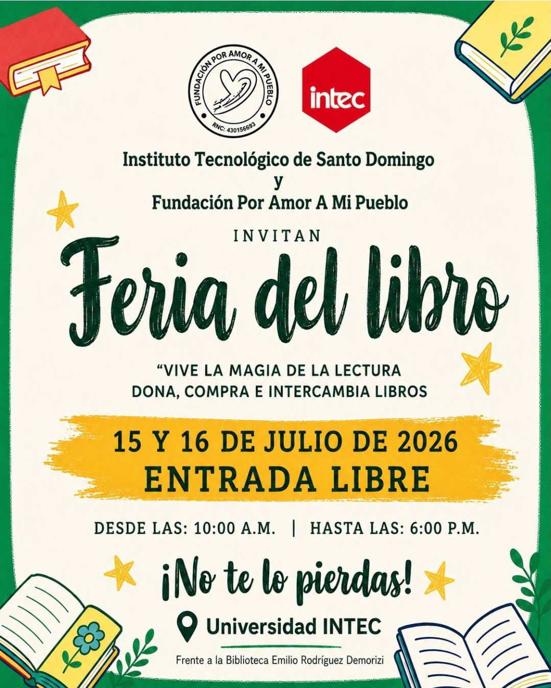 La Feria del Libro llega a INTEC con una amplia oferta para toda la comunidad